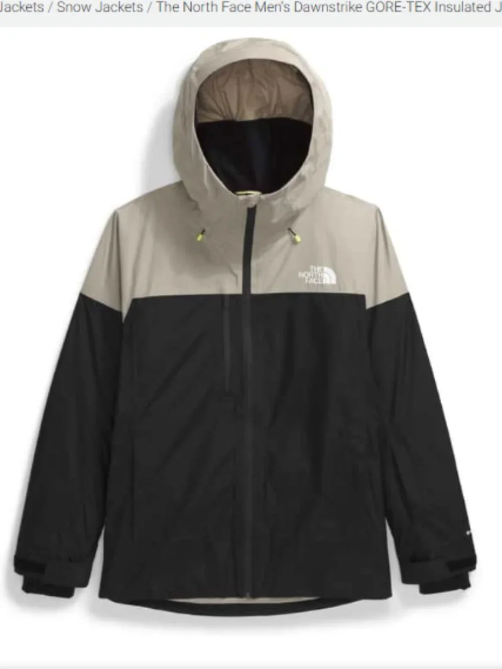 The North Face Men's XL Dawnstrike GTX Insulated Jacket Grey Black NWT Ski Snow